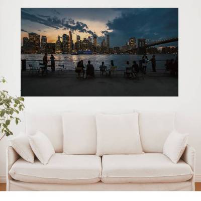 Sonnenuntergang Skyline, New York, Foto Datei, Abmessung nach Wunsch, max. Höhe 106,79 cm x Breite 189,79 cm