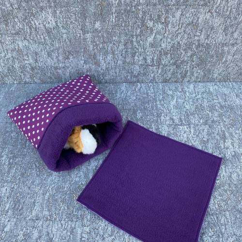 Kuschelsack inkl. Pipipad Meerschweinchen  -Dots/ Pflaume-