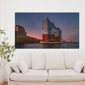 Elbphilharmonie im Abendlicht, Hamburg Foto Datei, Abmessung nach Wunsch, max. Höhe 117,48 cm x Breite 208,81 cm