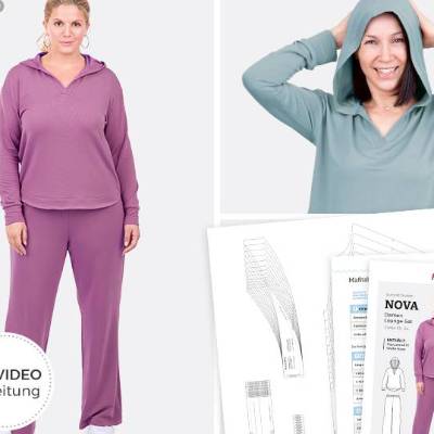 Schnittmuster Nova  Damen Lounge Set by pattydoo  Gr 32- 54 (1 Stück/11,- €)