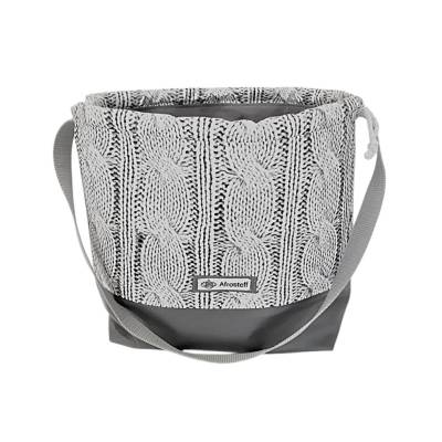 Handarbeitstasche, Projekttasche, Strickbeutel mit Zopfmusterprint