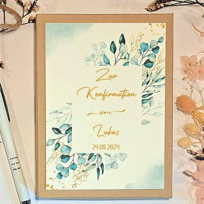 Konfirmation Geldgeschenk personalisiert – Geschenkbox mit Name & Datum | Geschenkset Jungen & Mädchen