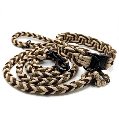 Halsband und Leine im Set, in Wunschfarben, Paracordhalsband, Leine 2m 3-fach verstellbar, Hundeset