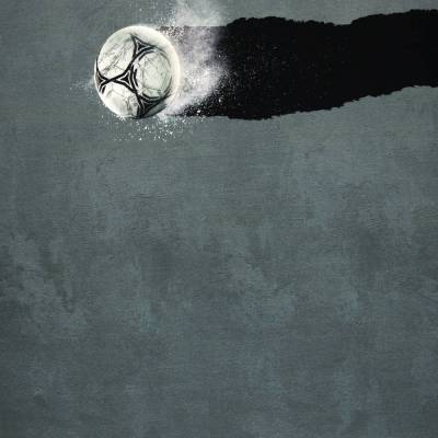 Ready to Play by Thorsten Berger, French Terry  Fußball Panel dunkelgrau Oeko-Tex Standard 100(1m/22,29€)