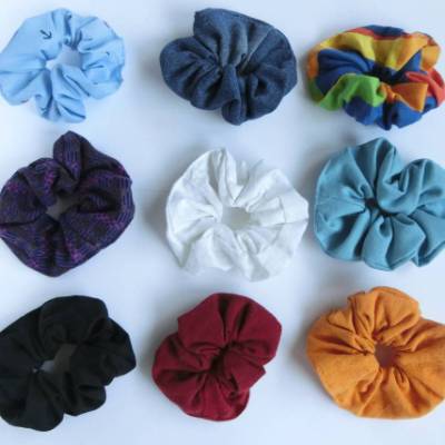 Upcycling Scrunchie Stoffhaargummi handgemacht