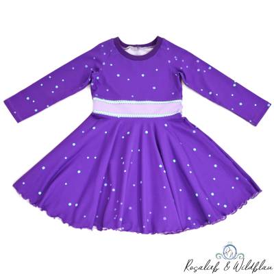 Drehkleid in Lila Gr.104-109cm, Mädchenkleid
