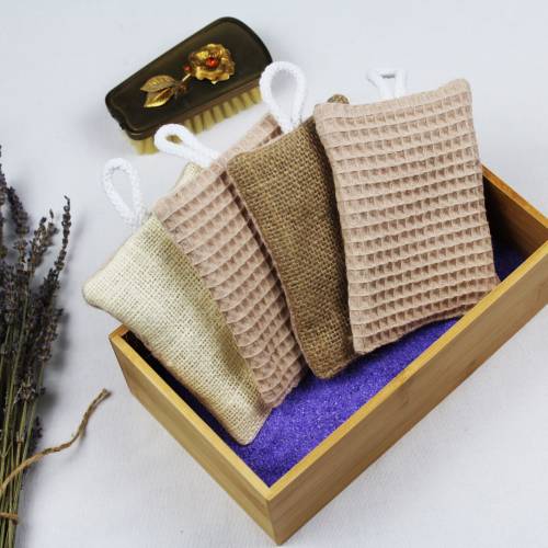 Spülschwamm Schrubschwamm mit Aufhänger Sand Kamel zerowaste wiederverwendbar Spültuch Putzschwamm 3lagig Baumwolle & Ju