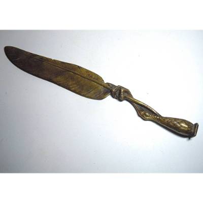 Adlerkralle Bronze Brieföffner mit Petschaft – Antikes Sammlerstück um 1910/1920