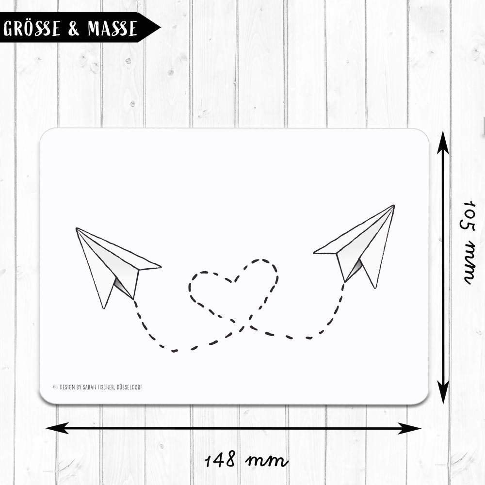 Papierflieger in Love Karte inklusive Briefumschlag Bild 2