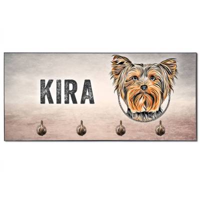 Hundegarderobe YORKSHIRE TERRIER, Wandgarderobe mit Hundename