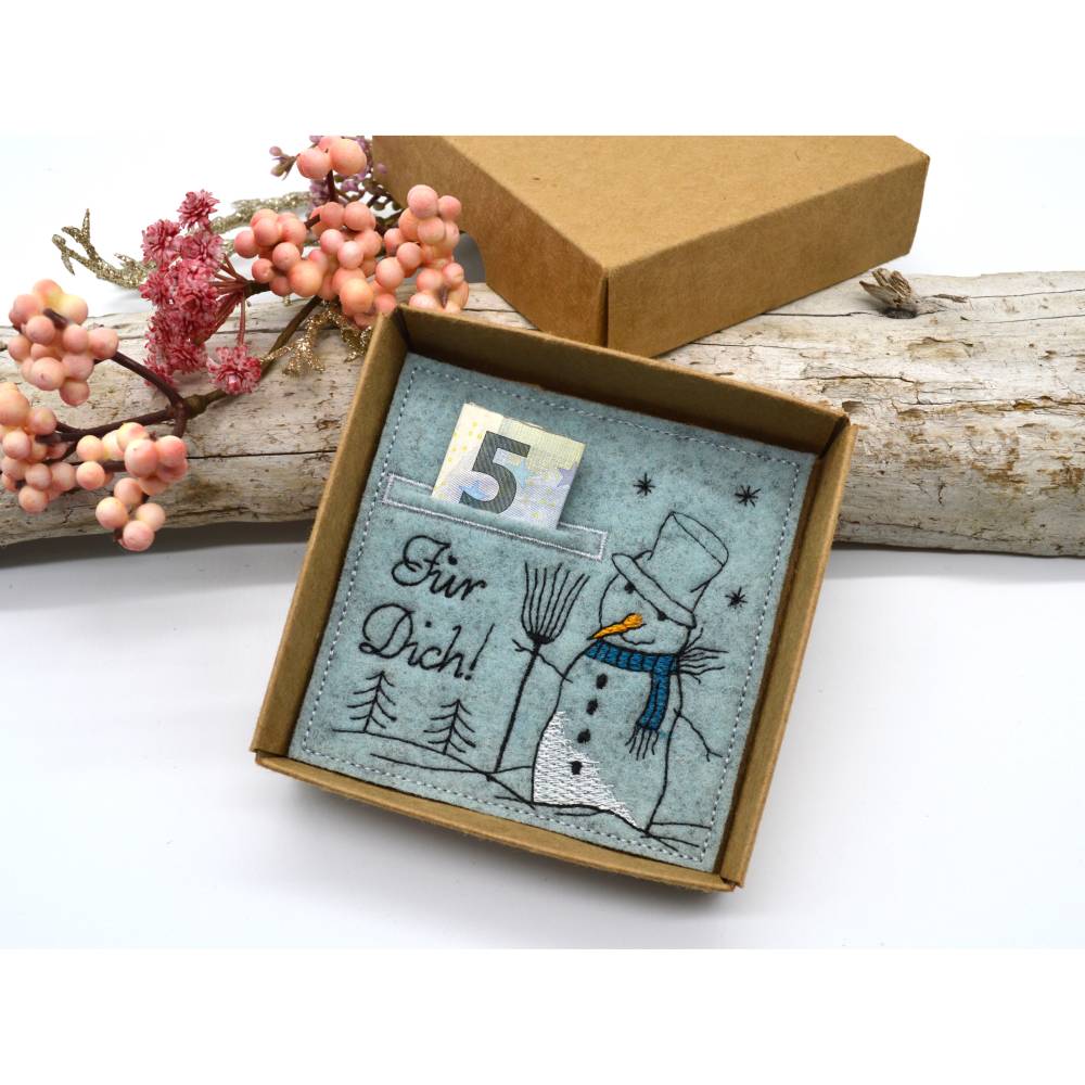 Stickdatei Wunscherfüller Schneemann Winter Geschenkidee Bild 1