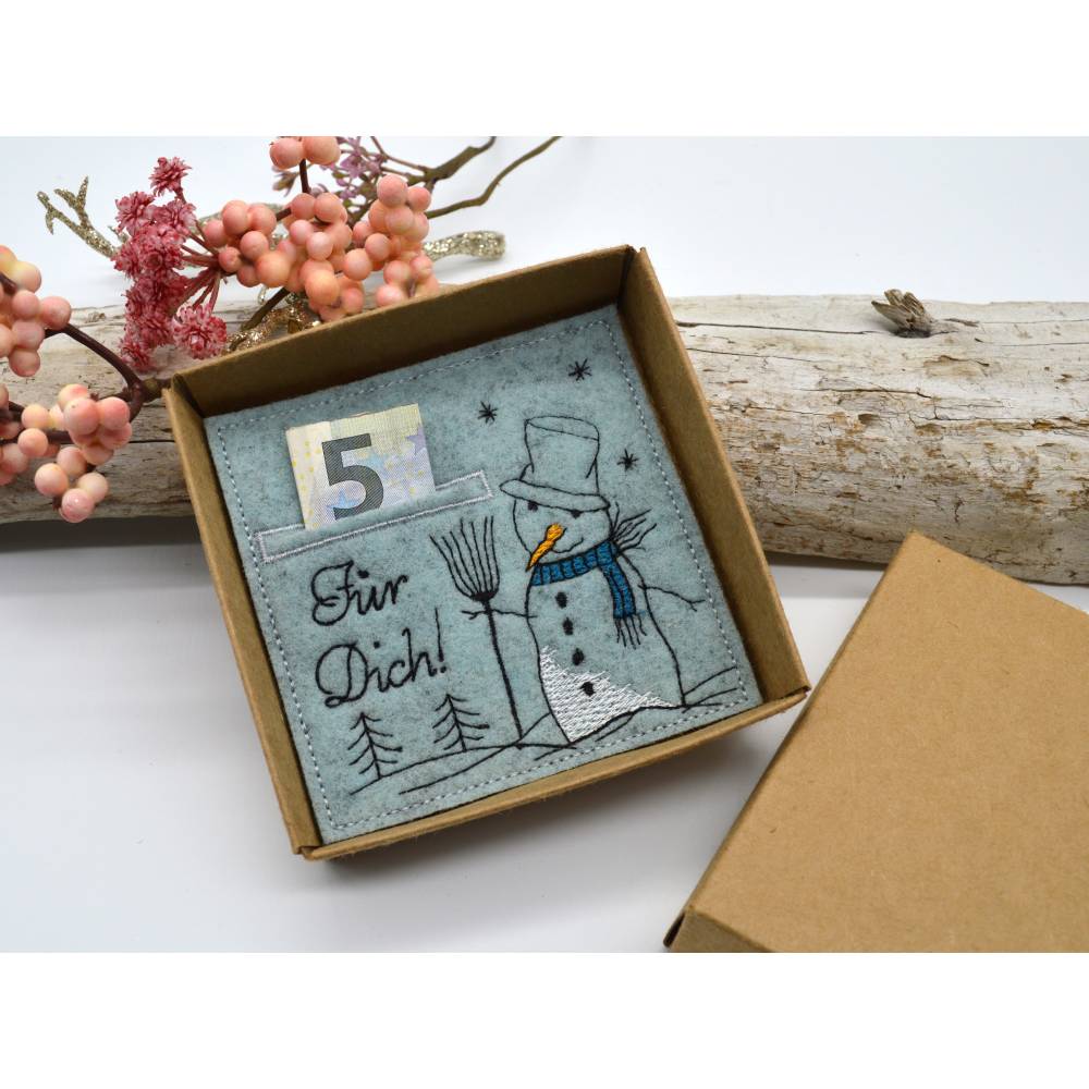 Stickdatei Wunscherfüller Schneemann Winter Geschenkidee Bild 2