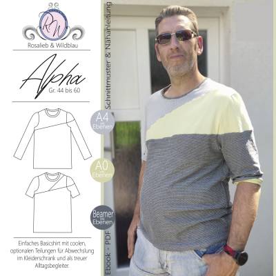 Ebook Herrenshirt Alpha Gr. 44 bis 60 Nähanleitung und Schnittmuster
