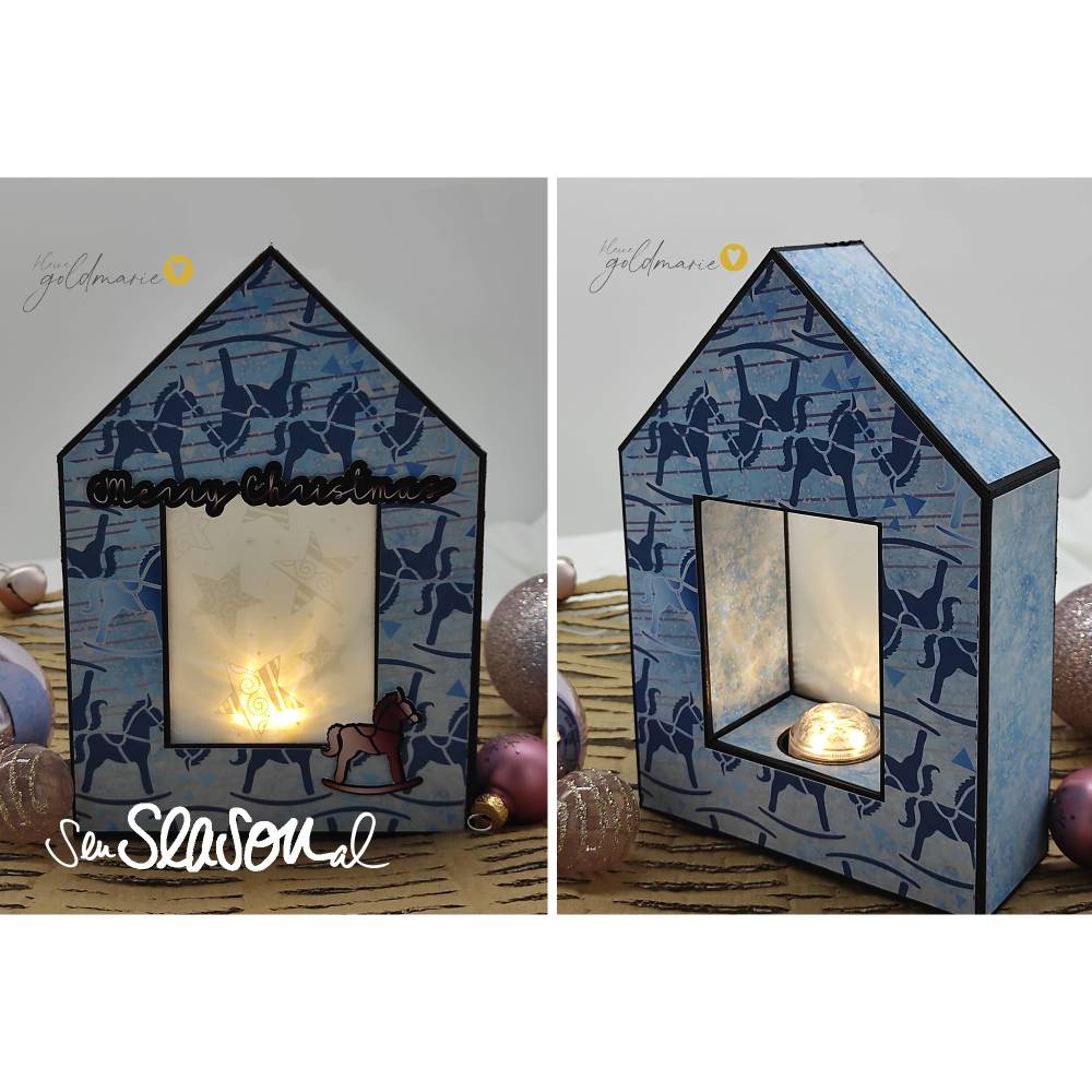 Digipapierset Schaukelpferd, weihnachtliches Papier mit vielen Digistamps und Schneidedateien, Design von senSEASONal Bild 4