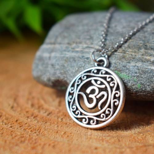 Halskette Kette Om Anhänger, Geschenk Yoga, Mediation Kette, Aum, Ohm,  Anhänger religiöse Symbol, Om Yog
