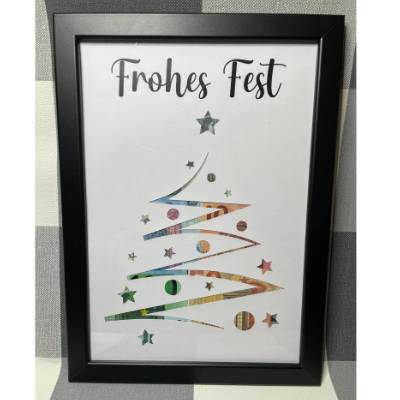 Geldgeschenk Bilderrahmen Weihnachten Tannenbaum 1 personalisierbar DIN A4