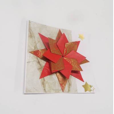 Weihnachtskarte, Weihnachtsstern, Geldgeschenk.