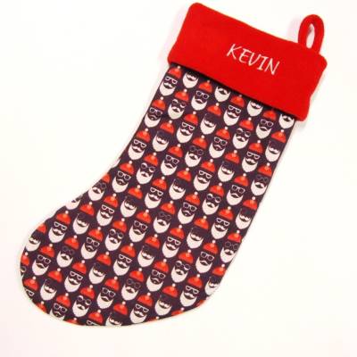Großer Nikolausstiefel Nikolaussocke Nikolausstrumpf handgefertigt Nikolausgesicht personalisierbar mit Namen   