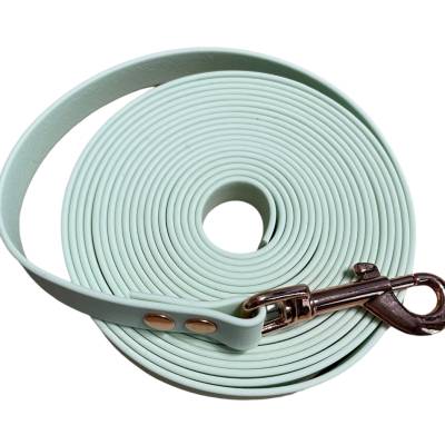 Schleppleine aus Coated Webbing Breite 16 mm, mintgrün, Länge wählbar bis 30 m, wahlweise mit Handschlaufe