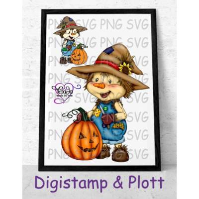 Plotterdatei und Digistamp "Kleine Vogelscheuche", PNG, SVG&DXF