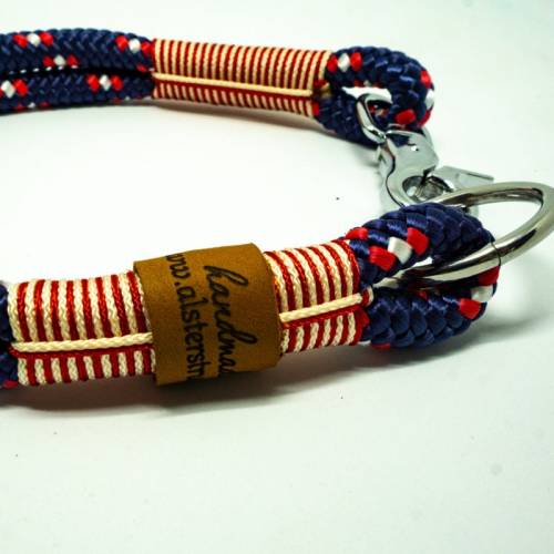 Hundehalsband Tauhalsband "Falkenstein" handgemacht hochwertige Materialien passende Leinen