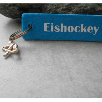 Filz Schlüsselanhänger, Eishockey , Hobby, Eishockeyspieler,     Glücksbringer 
