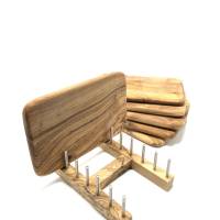 Bretterständer für bis zu 6 Frühstücksbretter aus Olivenholz