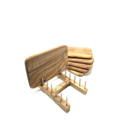 Bretterständer für bis zu 6 Frühstücksbretter aus Olivenholz