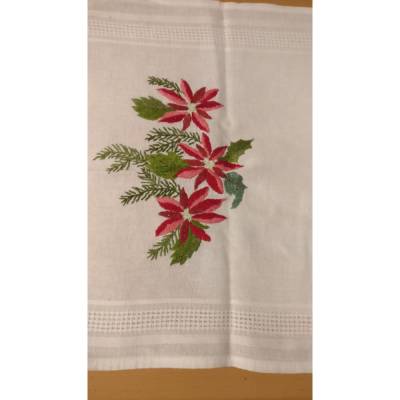 Handbestickter Weihnachtstischläufer "Weihnachtsstern"