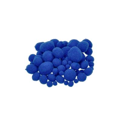 Blaue Pompons gemischte Größen