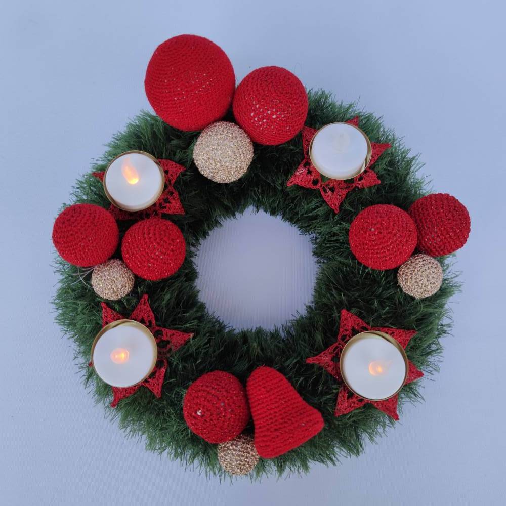 Adventskranz mit LED Teelichtern