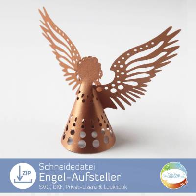 Engel-Aufsteller, weihnachtliche Schneidedatei von senSEASONal für Adventsdeko aus Papier zum plotten