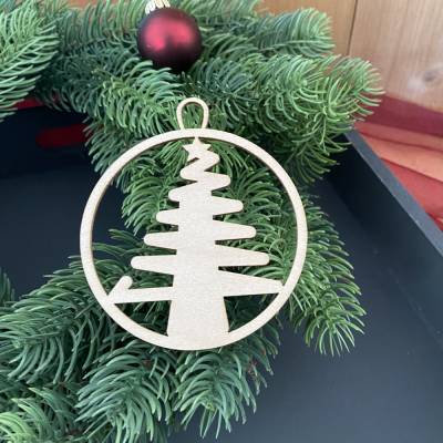 Weihnachtsbaum – Geschenkanhänger & Christbaumanhänger aus Holz, lasergeschnitten, festliche Dekoration