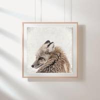 FUCHS Waldtiere Wandbild Holzbild Leinwandbild Kunstdruck Wanddeko Landhausstil Shabby Chic Vintage handmade kaufen