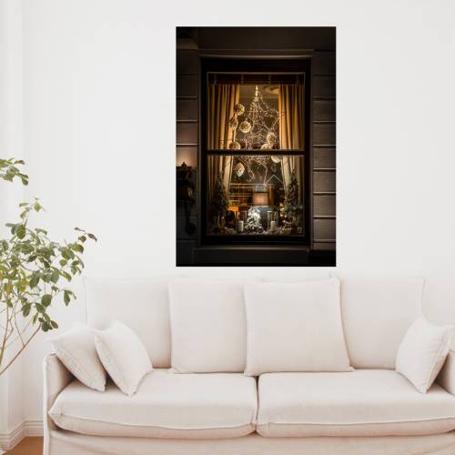 Weihnachtlich geschmücktes Fenster, Hamburg Foto Datei, Abmessung nach Wunsch, max. Höhe 205,60 cm x Breite 137,05 cm