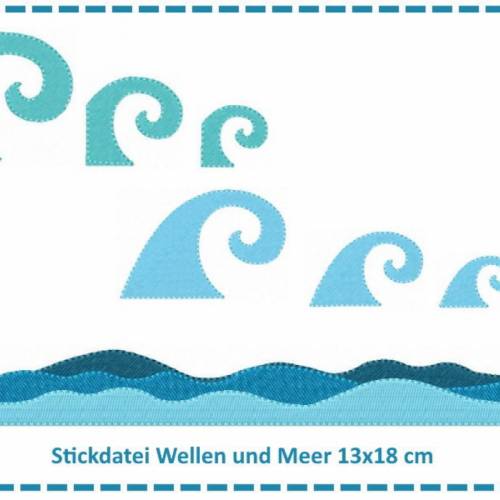Stickdateien Wellen & Meer 13x18
