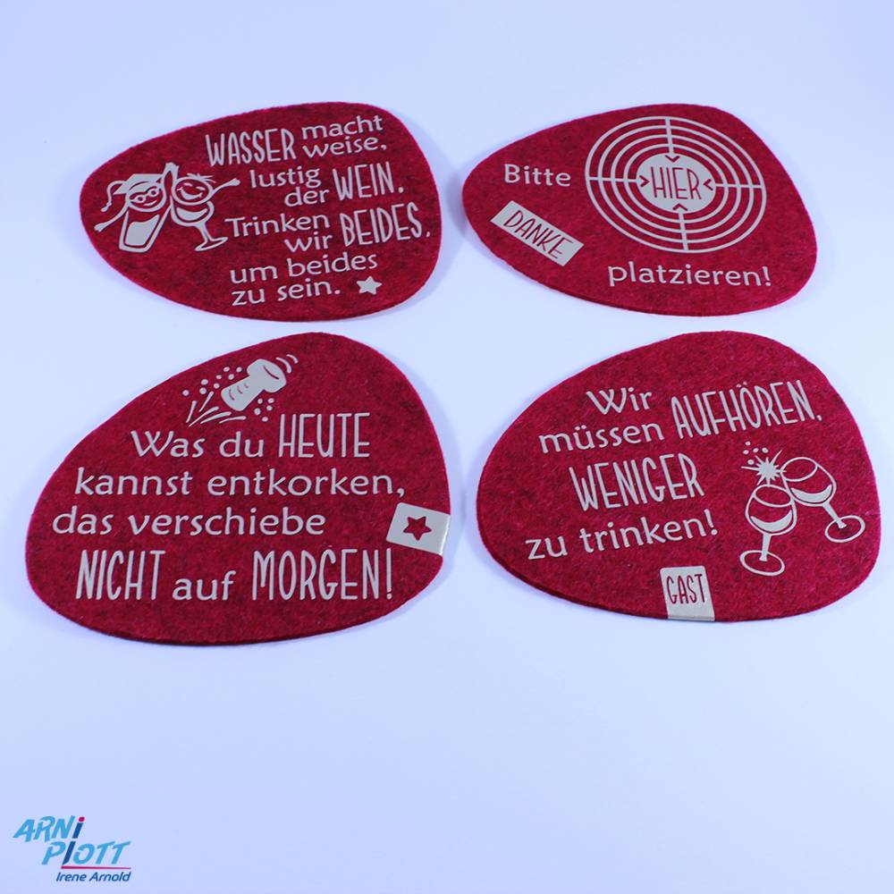 Plotterdatei – Lustige Sprüche Filz Untersetzer - Glasuntersetzer, Getränkeuntersetzer mit Spruch, Camping Geschenk Bild 2