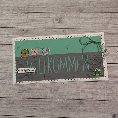 Grußkarten / Glückwunschkarten „niedliche Grüße zur Geburt eines Babys“, für Mädchen & Jungen, Handarbeit, Stampin‘Up!