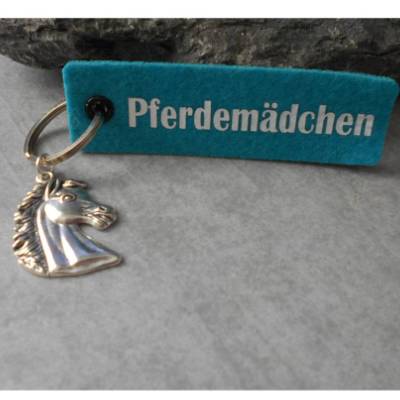 Filz Schlüsselanhänger, Pferdemädchen, Pferd   Glücksbringer 