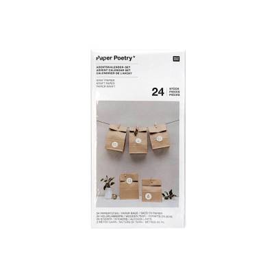 Adventskalenderset mit 24 Tüten inkl. Zubehör