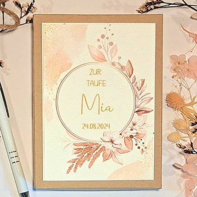 Personalisiertes Taufgeschenk Mädchen – Geschenkbox mit Geldgeschenk & Karte zur Taufe
