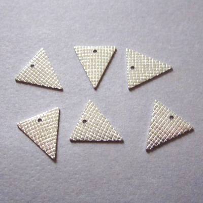 6x Charms Anhänger aus Edelstahl Dreieck Silberfarbe