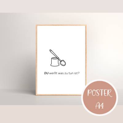 lustiges Poster zum Ausdrucken - Gäste-WC Poster, Wandbild Download
