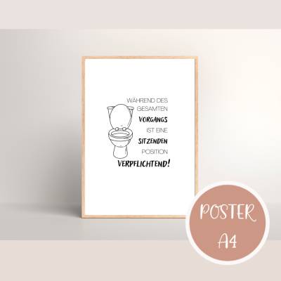 lustiges Poster zum Ausdrucken - Gäste-WC Poster, Wandbild Download