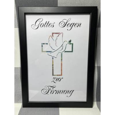 Geldgeschenk Bilderrahmen Firmung personalisierbar DIN A4