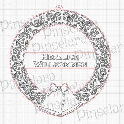 Laser Cut File, Weihnachten, Türschild Christmas, Türkranz, Willkommensschild, Digitaler Download