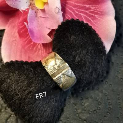 Freundschaftsring Bandring Sterling 925 mit Goldauflage – (FR7)