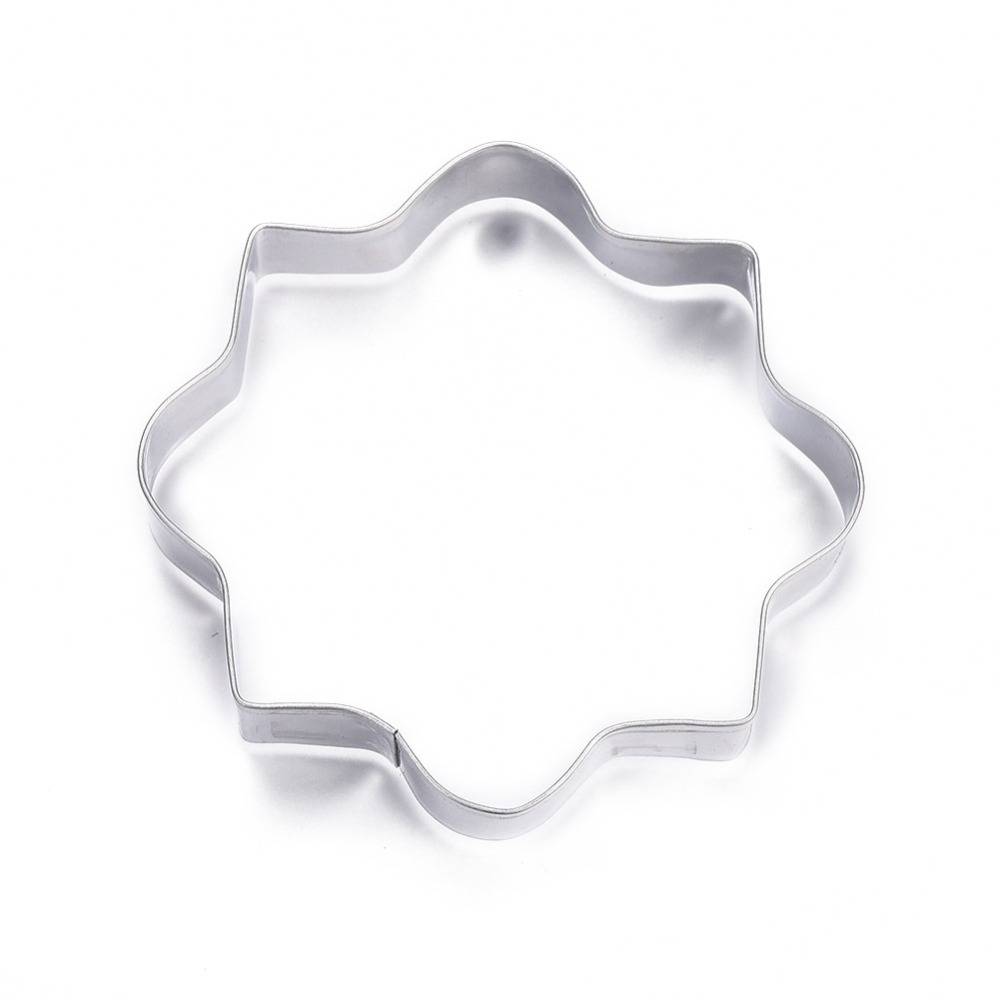 Ausstechform Flocke, Edelstahl, Plätzchen, Form für Gebäck, backen, Formen, 76x76mm
