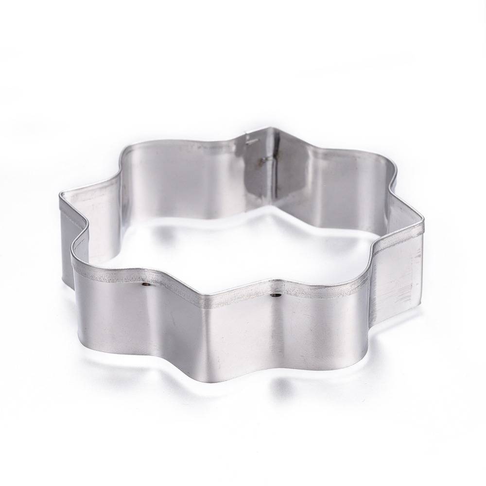Ausstechform Flocke, Edelstahl, Plätzchen, Form für Gebäck, backen, Formen, 76x76mm