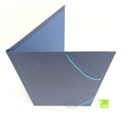 Eckspannermappe, stabile Mappe A4, dunkelblau hellblau, Sammelmappe, handgefertigt